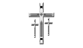 DNSEMP-C-517-SL-SH-WT Empire Corner Silver 3 Crosses White